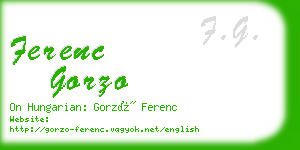 ferenc gorzo business card